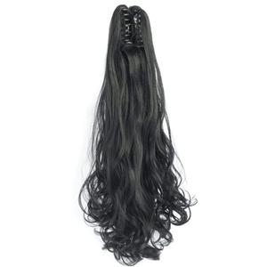 24Inch Claw Clip On Ponytailtail Synthetic Hair Extension For Women Hair Hairpiece 1B 16IN