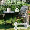 Indoor Outdoor Small Metal Round Side Table, Versatile 14 Inch Round Metal End Table for Patio Balcony Yard Porch Garden, Anti-Rust Waterproof Accent Table for Indoor Outdoor Use, Easy Assembly