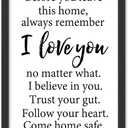 SRSZHIYUE Before You Leave This Home Sign 16"11" Laundry Room Wall decor Dining Room Kitchen Plaque Modern Inspirational Positive for Living Room House Wall Hanging Art (Black)