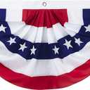 3 x 6 Ft American Pleated Fan Flag, USA Patriotic Half Fan Bunting Flag, 4th of July Decorations Flags