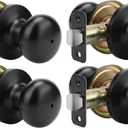 Goldenwarm Black Interior Door Knobs, Matte Black Bedroom Door Knob, Door Knobs Interior Bulk, Privacy Door Knob for Bedroom or Bathroom(4 Pack)