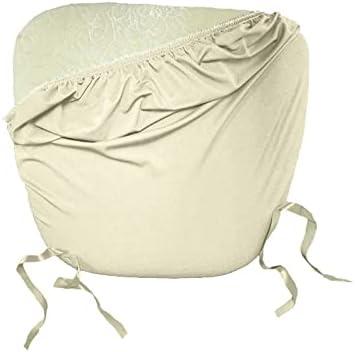 LA Linen Spandex Chiavari Chair Cushion Cover (4 Pack), Ivory, Solid 