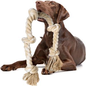 Fida Dog Rope Toys for Large/Medium Aggressive Chewers, Tough Cotton Chew Toy, 3 Feet 5 Knots Indestructible, Tug of War Dog Pull Rope Teeth Cleaning