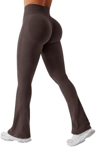 YEOREO Mini Flare Leggings Womens Workout Butt Lifting Legging Hidden Scrunch Seamless 28" / 30" Impact Lilliean Yoga Pants, XS
