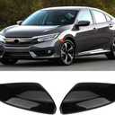 1 Pair Glossy Black Side Mirror Cover Cap Housing Compatible with Honda Civic 2016-2019 2020 2021 Honda Insight 2019-2021, Direct Replacement
