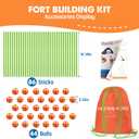 Tiny Land Fort Building Kit Creative Fort Indoor Outdoor for 5-12 Years Old Boys and Girls STEM Building Toys with Storage Bag DIY Castles Tunnels with 86 Rods and 44 Balls
