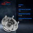 Autoround Pair 512271 Rear Wheel Bearing and Hub Assembly Compatible with Ford Fusion 2006-2012, Mazda 6 2003-2008, Lincoln MKZ 07-12/ Zephyr 06, Mercury Milan 06-11 FWD, 5 Lug w/ABS