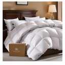 Pacific Coast Goose Feather Down Fiber Comforters King Size, Heavyweight Thickened Winter Duvet Insert, Ultra-Soft, Fluffy, Breathable, Hotel Luxury Bedding Comforters, 8 Tabs, 106"x90"
