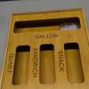 LOPASA Baggie Organizer for Drawer Compatible with Ziplock Food Storage Bag, Sandwich Bag Organization for Kitchen Drawer, Plastic Baggie Storage Box for Pantry(Bamboo)