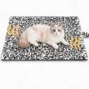 Self Warming Cat Pad for Cats and Small Dogs, Non Electric Thermal Pet Mat, Washable Soft Sleeping Mat with Non Slip Backing, Indoor & Sheltered Outdoor Use, 22 x 18 in, Black/White