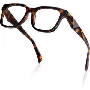 kimorn Blue Light Blocking Glasses,Anti Eyestrain & UV Protection,Square Frame Glasses for Women and Men (Tortoiseshell)