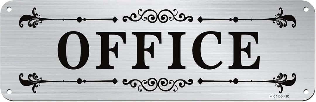 Office Sign for Door 1 Pack, 10 x 3 inches Rust Free Aluminum Self Adhesive Sign, UV Protected, Fade Resistant