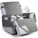 VANSOFY 100% Waterproof Recliner Chair Covers, Recliner Cover Non-Slip Dog Chair Cover Furniture Protector Washable Slipcover with Pocket, Elastic Straps for Pets, Dogs(Dark Gray, 23.6")