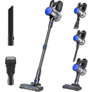 DUMOS Cordless Vacuum Cleaner, Lightweight Stick Vacuum Cleaners for Home, Powerful Suction & LED Lights Rechargeable Battery for Carpets, Pet Hair, Hardwood Floors