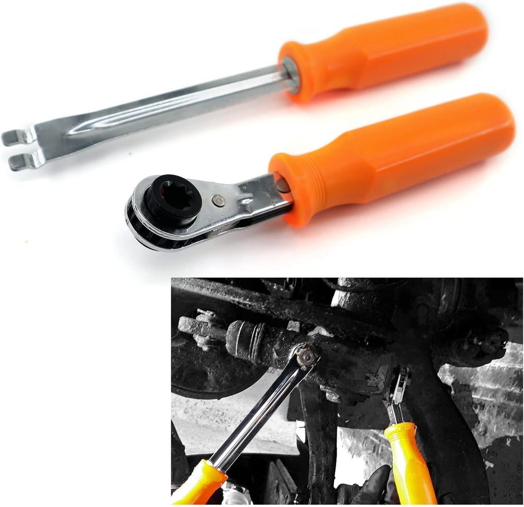 Automatic Slack Adjuster Release Tool and Wrench Fork End Release Tool and Double Square Ratcheting Wrench for Air Brake System Adjustments