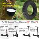2PCS 10X2 Solid Tire, 10x2.125 Inch Tires Replacement for Gotrax G4 GXL V2 Ninebot Segway F25 F30 F40 F60 D40x Electric Scooter, 50/75-6.1 10x2/54-152 10 Inch Off Road Front Rear Tubeless Tire Wheel