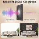 2 Pack 47.2" × 23.6" Wood Slat Acoustic Wall Panels, Black Marble, 2PC
