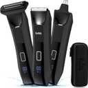 Manscape Body and Ball Trimmer for Men, 3-in-1 Pubic Groin & Nose Hair Trimmer, Ball Shaver & Body Groomer, Wet/Dry Electric Razors for Smooth Shaving, IPX7 Waterproof with Travel Case