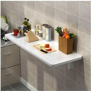 47.2"  15.7" Wall Mount Folding Table, Fold Down Desk with Heavy Duty Metal Brackets, Supports 120 Lbs and Provide Station for Kitchen, Office, Car Garage, Utility Room, Small Space, White