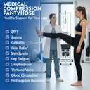 Compression Tights Women, 20-30mmHg Graduated Support Compression Pantyhose for Women Footless Medical Compression Stockings High Waist Compression Leggings for Varicose Veins, Edema, DVT