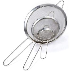 Strainer with Deluxe Wire Handle Stainless Steel - 18.5cm/33cm/39.5 cm, Set of 3 pcs