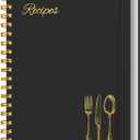 LuBudingJoy Blank Recipe Book to Write in Your Own Recipes. Sprial Hardcover Blank Cookbook, Recipe Journal Hold 130 Recipes(Black) (7''x10'')