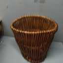Household Essentials Small Reed Willow Waste Basket, Handwoven Basket with Removable Liner, Attractive Alternative to Plastic or Metal Cans, Brown