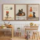 CCZ Vintage Astronaut Nursery Canvas Wall Art Space Explore Picture Wall Decor Dream Big Little One Poster Cute Dog Toddler Painting Print Artwork for Kids Boys Room Bedroom Playroom Decor, Unframed (16L"x12W")