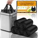 4 Gallon Small Trash-Bags With Handles - Black 4 Gal Mini Garbage Bag 200 Count Biodegradable Unscented 15 Liter Tiny Waste Basket Liners Bathroom Kitchen Office Car Strong Thick Bulk Chenyucheng