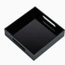 KEVLANG Black Sturdy Acrylic Tray with Handles-8x8 Inch- Countertop Organizer Tray for Kitchen,Bathroom,Office- Storage Box for Cosmetics, Jewelry,Toiletries,Toy,Gadgets