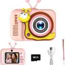 Meydedaa Kids Camera Toys for Boys/Girls Age 3-12 Years Old,48MP Dual Lens Kids Digital Camera Toddler Camera Christmas Birthday Gifts, 1080P HD Video Selfie Camera with 32G SD Card-Pink