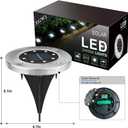 ZGWJ 8 Pack Solar Ground Lights,8 LED Upgraded Outdoor Garden Lights Landscape Lighting for Lawn Pathway Yard Deck Patio Walkway White