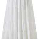 NASHALYLY Women's Chiffon Elastic High Waist Pleated A-Line Flared Maxi Skirts