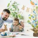 RoseCraft Easter Decorations, 18 Inch Easter Artificial Egg Tree Tabletop Decor with Delicate Ornaments, for Home Party Wedding Holiday Spring Summer Decoration, Blue/White.