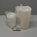 NURADA Large Waterproof Flameless Candles 6" 8" 10" x 4" - Outdoor Indoor LED Pillar Flickering Candle Battery Operated with Timer Remote for Patio Porch Lanterns - Ivory White Set of 3