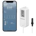 WiFi Refrigerator Thermometer Hygrometer with Alarm, Freezer Temperature with Probe, Wireless Digital Fridge Thermometer Humidity Sensor, Free Data Export for Home Kitchen Fridge Tub