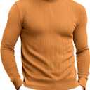 Runcati Mens Mock Turtleneck Sweater Slim Fit Casual Ribbed Knitted Pullover Fall Winter Basic Warm Sweaters