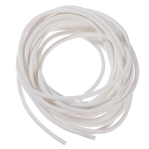 uxcell Silicone Foam Seal Strip, 3mm(0.12") Dia 5 Meters(16.41 Ft) Long Sponge Rubber Weather Seal Strip Round Rubber Solid for DIY Warehouse, Pads, Foam Tubing, Crafts - White