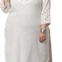 Rajnandini Women's Pure Cambric Cotton Embroidered Kurti (JOPLJPR111X-P) (3X-Large, Beige)