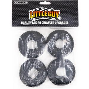 Little Guy Racing Parts Black Label M/T (63mm) 1.0 Inch Tires Compatible with 1/24 RC Axial SCX24, RGT, Element, Enduro, URUAV (4 Tires per Order), Black, 63mmx21mmR1 + Free LGRP Sticker