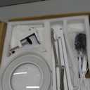 KIRKAS 10X Magnifying Glass with Light and Stand, 2-in-1 Stepless Dimmable LED Magnifying Lamp with Clamp, 3 Color Modes Lighted Magnifier Lens Swivel Arm Light for Reading, Craft, Close Works -White