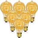 UNILAMP Edison Bulbs 40W, Vintage A19 Antique Incandescent Light, E26 Dimmable Decorative, Warm White 2700K, 110-130V, 6 Pack