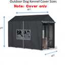 Outdoor Dog Kennel Cover Full Coverage for 8'Dx4'Wx6'H Cages,600d Heavy Duty Waterproof Large Kennel Covers,(Cover Only) Black