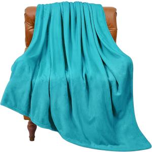 BEDELITE Fleece Blanket Teal Throw Blanket for Couch & Bed, Luxury Plush Cozy Fuzzy Blanket 50" x 60", Super Soft Warm Lightweight Throw Blanket for Travel Camping (Peacock)
