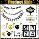 62 Pcs Graduation Party Decorations Set K-12th Grade Graduation Photo Banner Glitter Banner Balloons Grad Box for 2026 Graduate Party Decor Backdrop Supplies