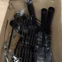 DAOYA Adjustable Tension Pole Shower Caddy, 5-Tier Stainless Steel Shower Shelf Organizer with 2 Movable Toothbrush Holders, 25-115 Inches Extendable Bath Tub Conner Storage Shelf for Family, Black