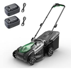 18" Electric Lawn Mower, 40V Self-Propelled Cordless Lawn Mower with 2x5.0Ah Batteries, Brushless Motor, 2-in-1 Mulching & Bagging, 6-Position Height Adjustment, for Small to Medium Yards