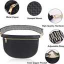 Woven Crossbody Bags for Women Leather Belt Bum Sling Purse Fanny Waist Pack Chest Shoulder Bag for Women-Black