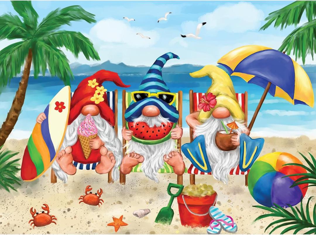Bits and Pieces -Jigsaw Puzzle for Adults - Summer Gnomes Jigsaw Puzzle, Fun Puzzles for Adults - Perfect Summer Activity (300 Piece Puzzle)
