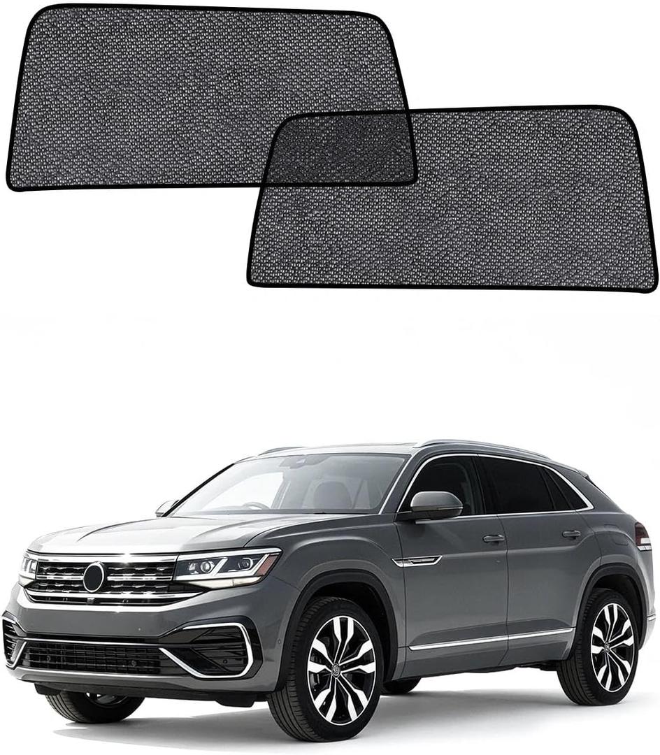 Car Window Shades for Volkswagen/VW Atlas(2018-2025), 2-Pack Rear Window Sun Shades for Baby Breathable Mesh, UV & Heat Blocker, Privacy Protection for Camping, Travel, Sleep & Nursing